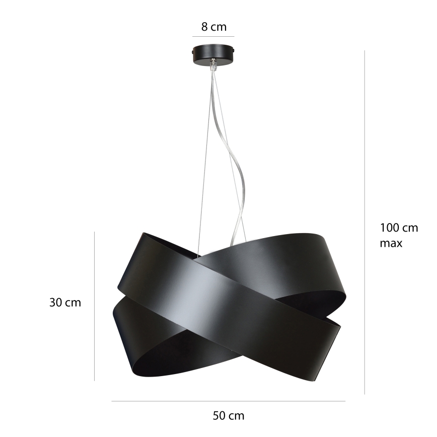 Lámpara colgante VIENO 3xE27/15W/230V negro