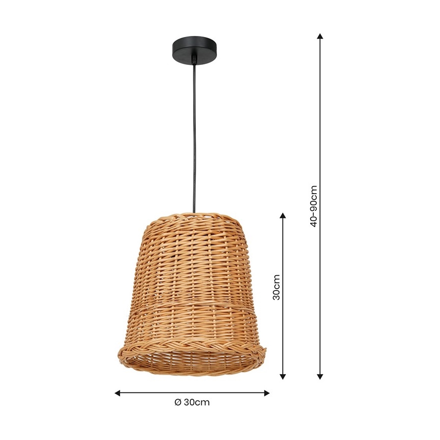 Lámpara colgante VIMINI 1xE27/40W/230V ratán
