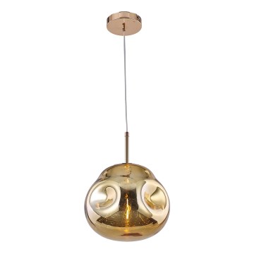 Lámpara colgante VITRO 1xE27/7W/230V diá. 25 cm dorado