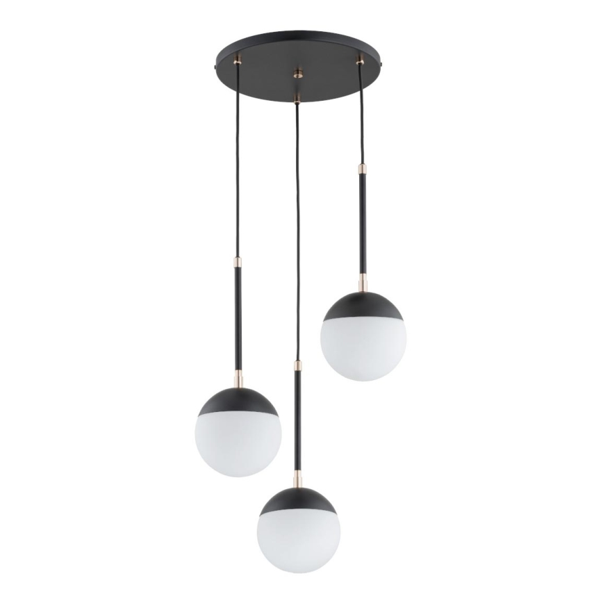 Lámpara colgante VOLDA 3xE14/10W/230V diá. 44 cm negro