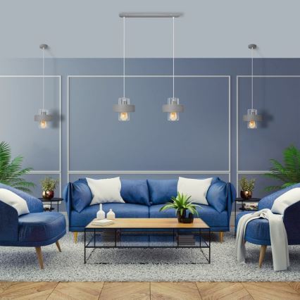 Lámpara colgante VOLTA 1xE27/15W/230V gris