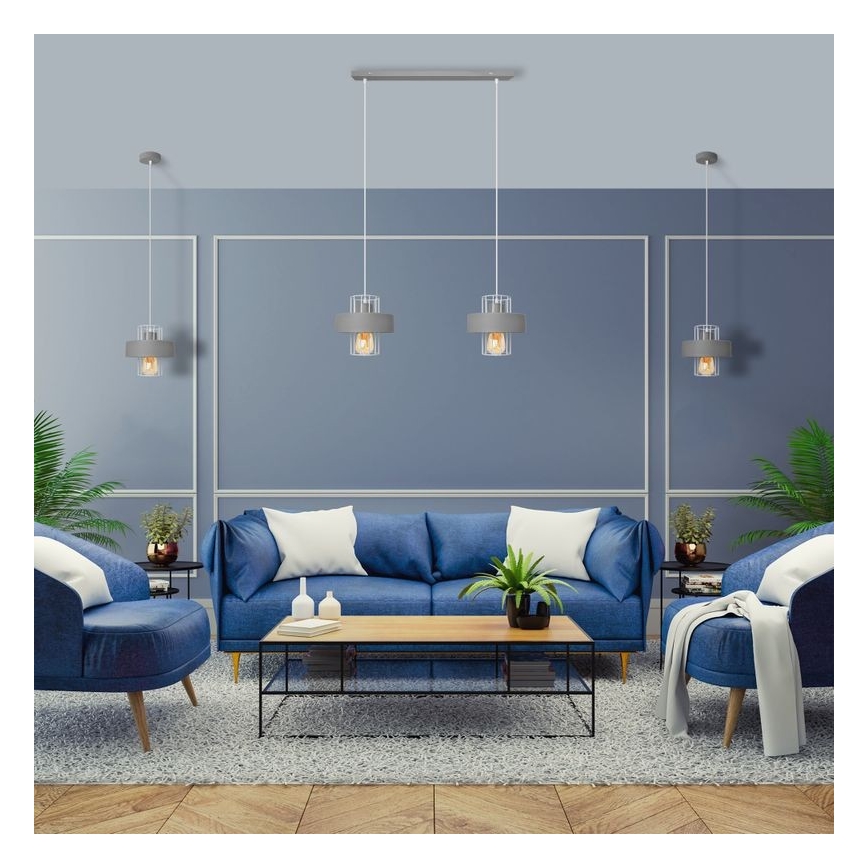 Lámpara colgante VOLTA 1xE27/15W/230V gris