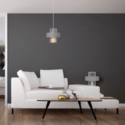 Lámpara colgante VOLTA 1xE27/15W/230V gris