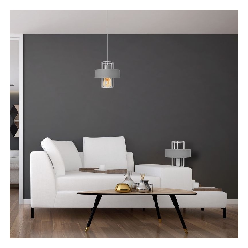Lámpara colgante VOLTA 1xE27/15W/230V gris
