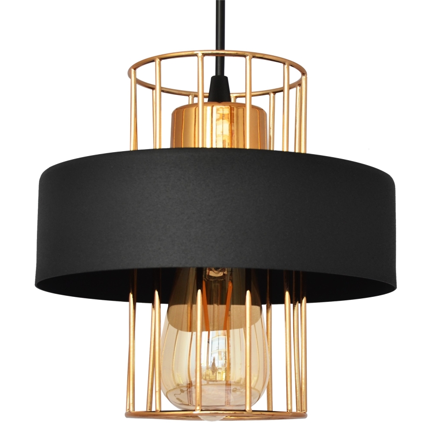 Lámpara colgante VOLTA 1xE27/15W/230V negro/dorado