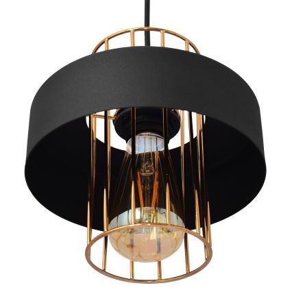 Lámpara colgante VOLTA 1xE27/15W/230V negro/dorado