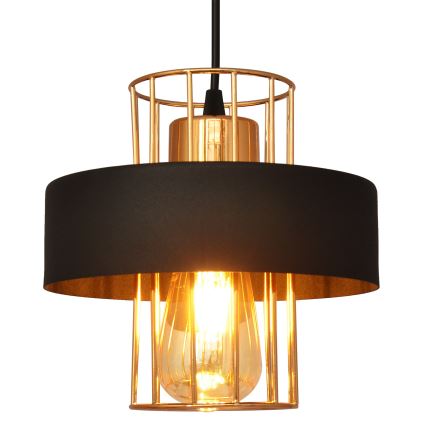 Lámpara colgante VOLTA 1xE27/15W/230V negro/dorado