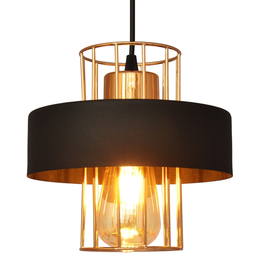 Lámpara colgante VOLTA 1xE27/15W/230V negro/dorado