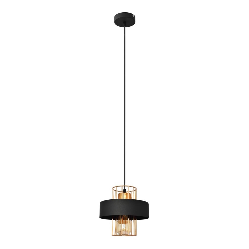 Lámpara colgante VOLTA 1xE27/60W/230V negro/dorado