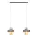 Lámpara colgante VOLTA 2xE27/60W/230V gris