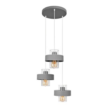 Lámpara colgante VOLTA 3xE27/15W/230V diá. 42 cm gris