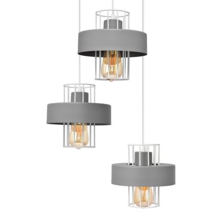 Lámpara colgante VOLTA 3xE27/15W/230V diá. 42 cm gris