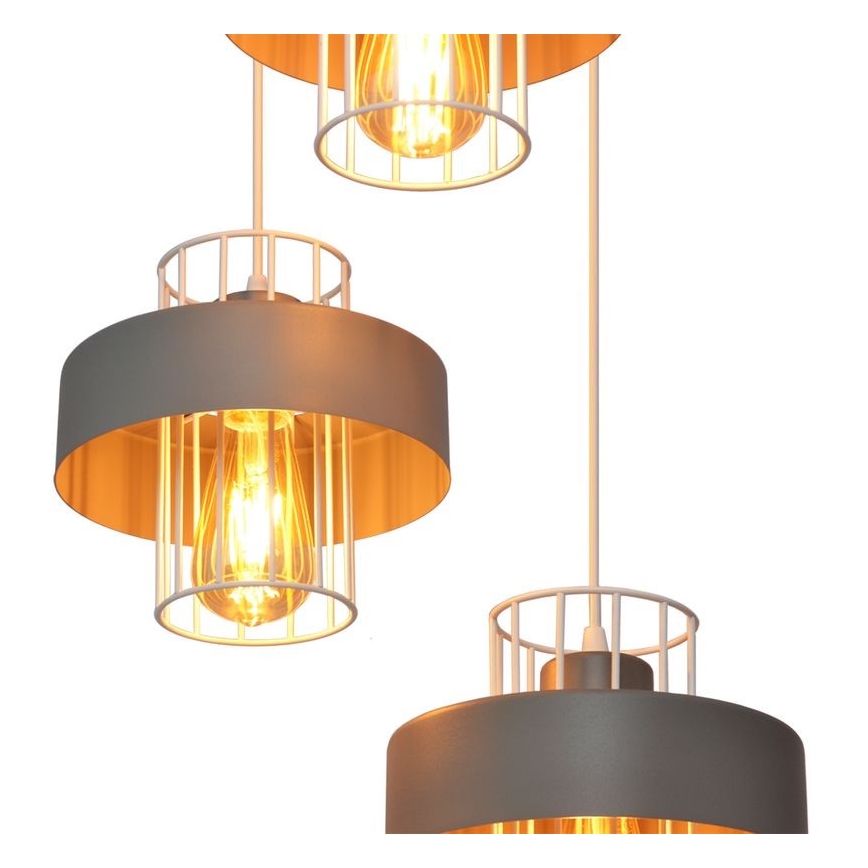 Lámpara colgante VOLTA 3xE27/15W/230V diá. 42 cm gris