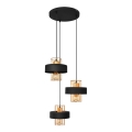 Lámpara colgante VOLTA 3xE27/15W/230V negro/dorado