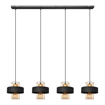 Lámpara colgante VOLTA 4xE27/15W/230V negro/dorado