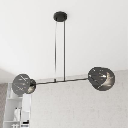 Lámpara colgante XOTIC 2xE27/15W/230V negro