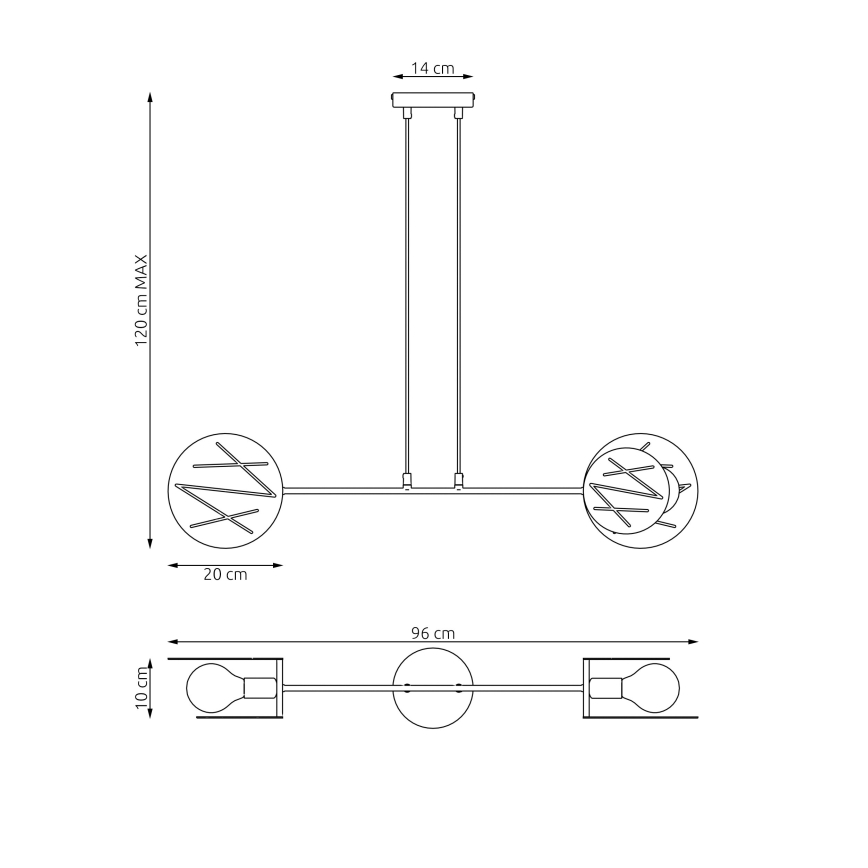 Lámpara colgante XOTIC 2xE27/15W/230V negro