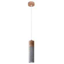 Lámpara colgante ZANE 1xGU10/40W/230V concreto/abedul/haya