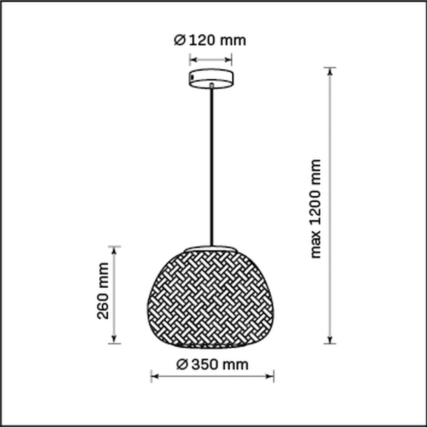 Lámpara colgante ZANZIBAR 1xE27/20W/230V diá. 35 cm bambú