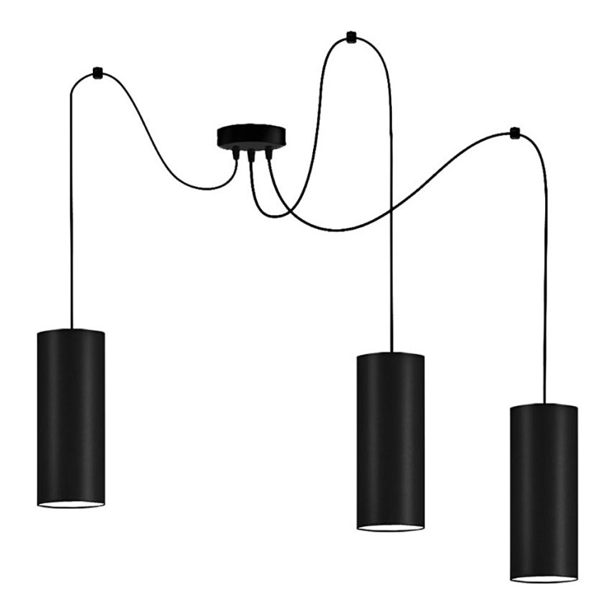 Lámpara colgante ZIK 3xE27/40W/230V araña negro