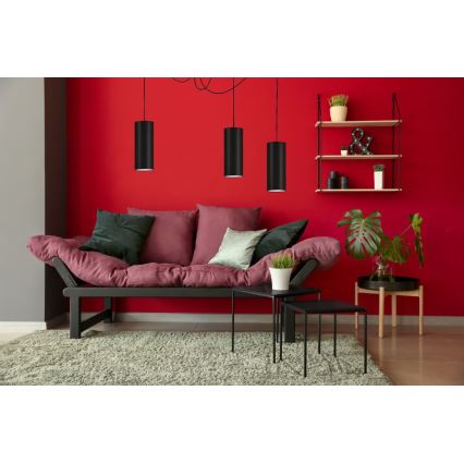 Lámpara colgante ZIK 3xE27/40W/230V araña negro
