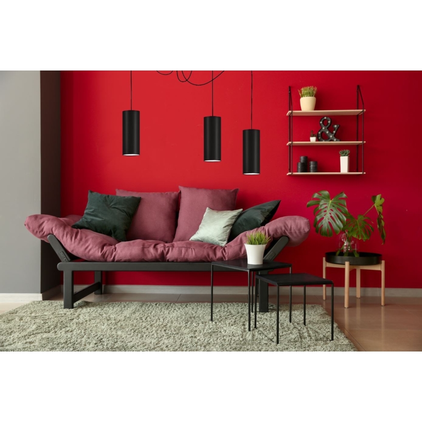 Lámpara colgante ZIK 3xE27/40W/230V araña negro