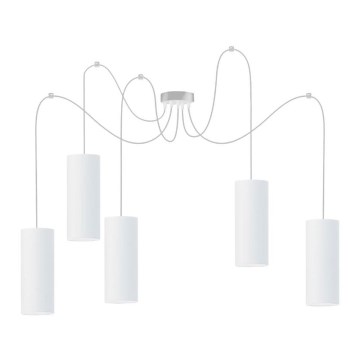 Lámpara colgante ZIK 5xE27/40W/230V araña blanco