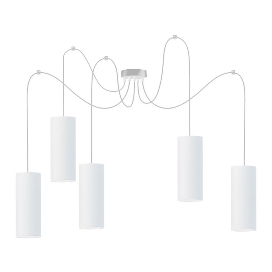 Lámpara colgante ZIK 5xE27/40W/230V araña blanco