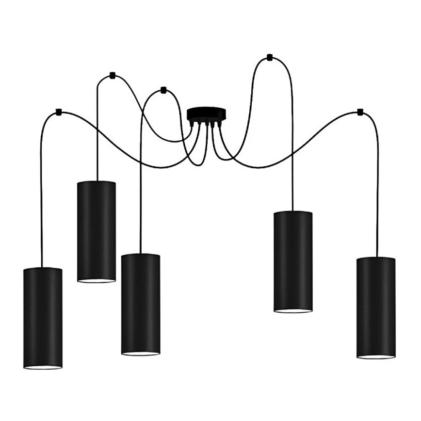 Lámpara colgante ZIK 5xE27/40W/230V araña negro