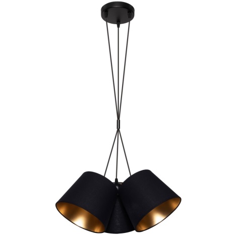Lámpara colgante ZOMA 3xE27/60W/260V negro/cobre