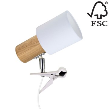 Lámpara con clip TREEHOUSE 1xE27/25W/230V roble - certificación FSC