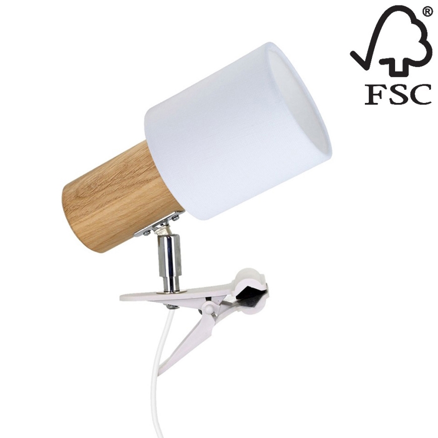 Lámpara con clip TREEHOUSE 1xE27/25W/230V roble - certificación FSC
