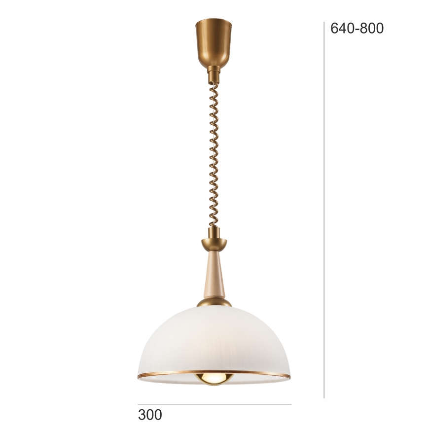 Lámpara de araña ajustable CHIARA 1xE27/60W/230V beige/haya
