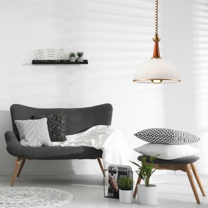 Lámpara de araña ajustable CHIARA 1xE27/60W/230V marón oscuro/haya
