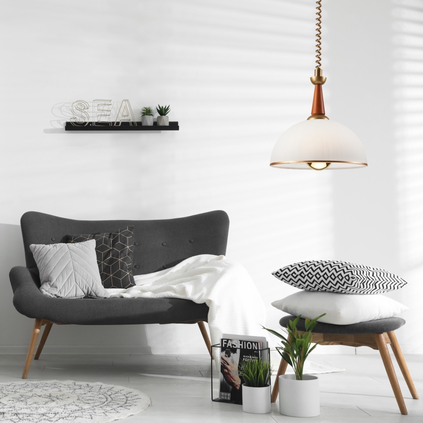 Lámpara de araña ajustable CHIARA 1xE27/60W/230V marón oscuro/haya