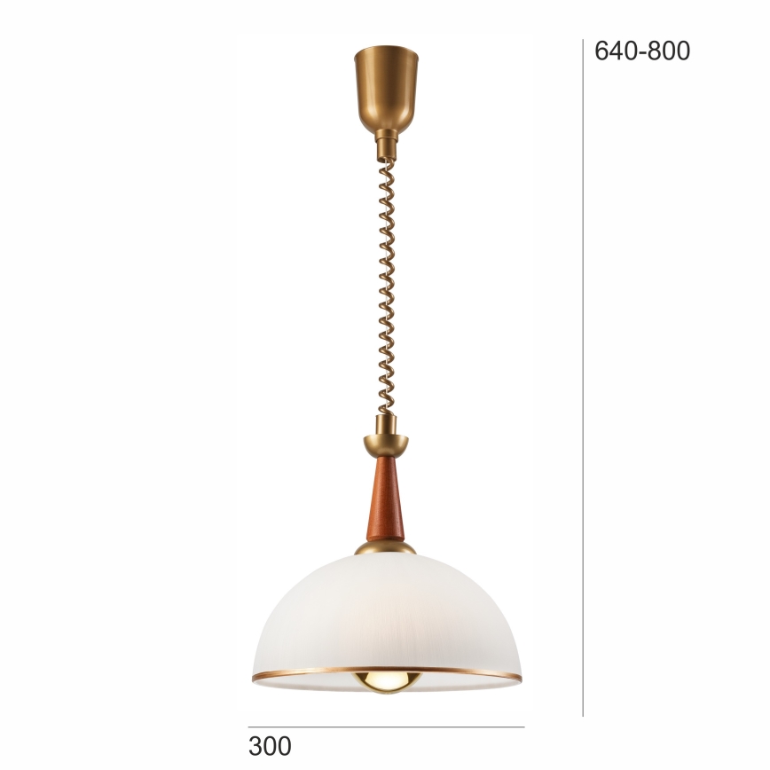 Lámpara de araña ajustable CHIARA 1xE27/60W/230V marón oscuro/haya