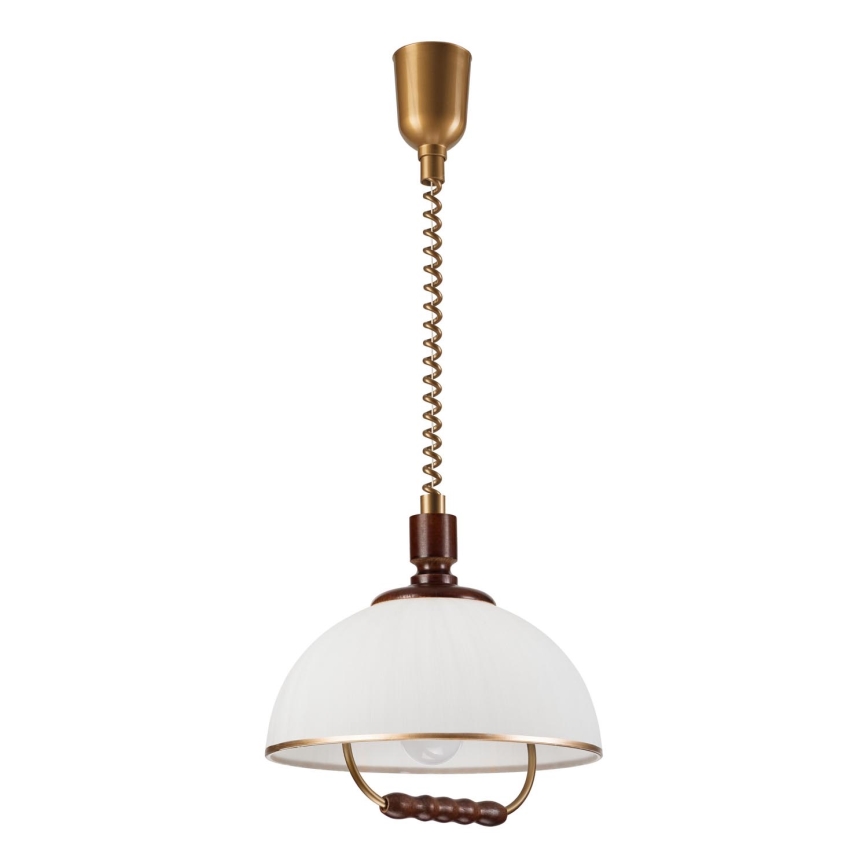 Lámpara de araña ajustable RAMONA 1xE27/60W/230V beige/marón oscuro/pino