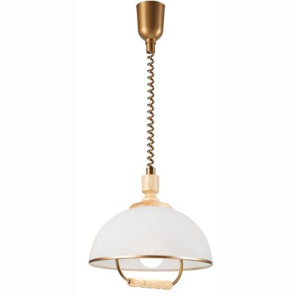 Lámpara de araña ajustable RAMONA 1xE27/60W/230V beige/marrón claro/pino