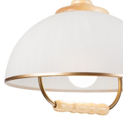Lámpara de araña ajustable RAMONA 1xE27/60W/230V beige/marrón claro/pino