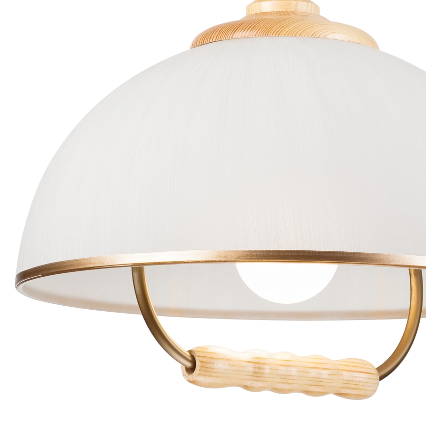 Lámpara de araña ajustable RAMONA 1xE27/60W/230V beige/marrón claro/pino