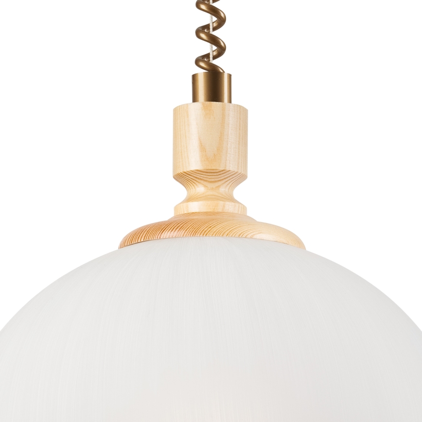 Lámpara de araña ajustable RAMONA 1xE27/60W/230V beige/marrón claro/pino