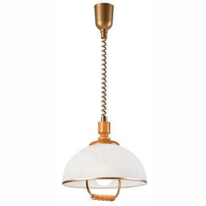 Lámpara de araña ajustable RAMONA 1xE27/60W/230V beige/marrón/pino