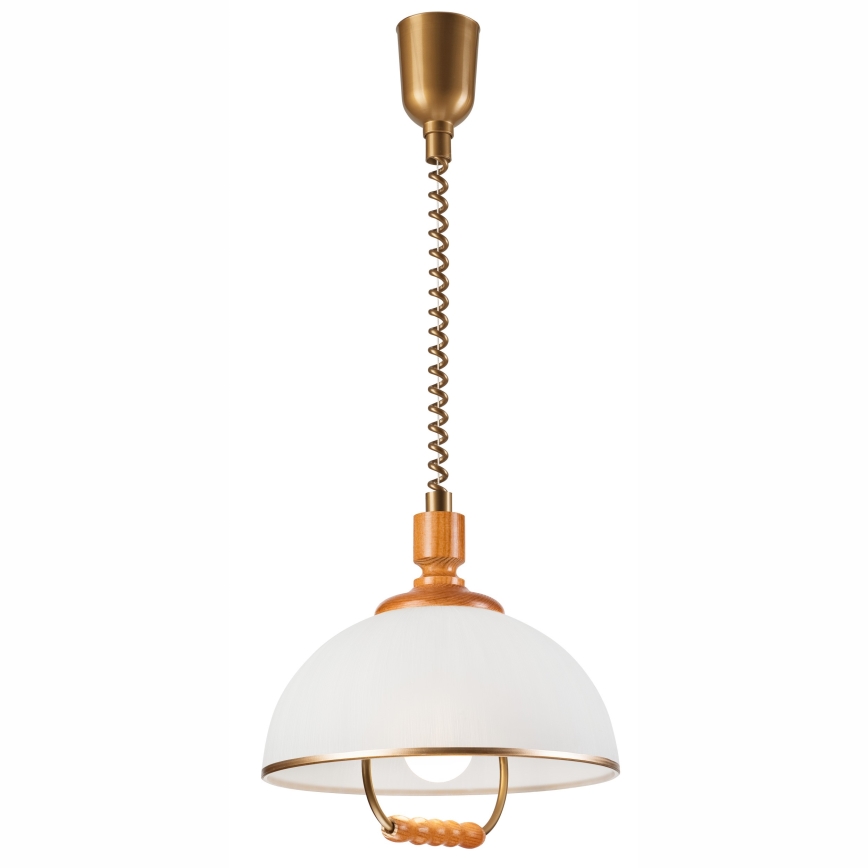 Lámpara de araña ajustable RAMONA 1xE27/60W/230V beige/marrón/pino