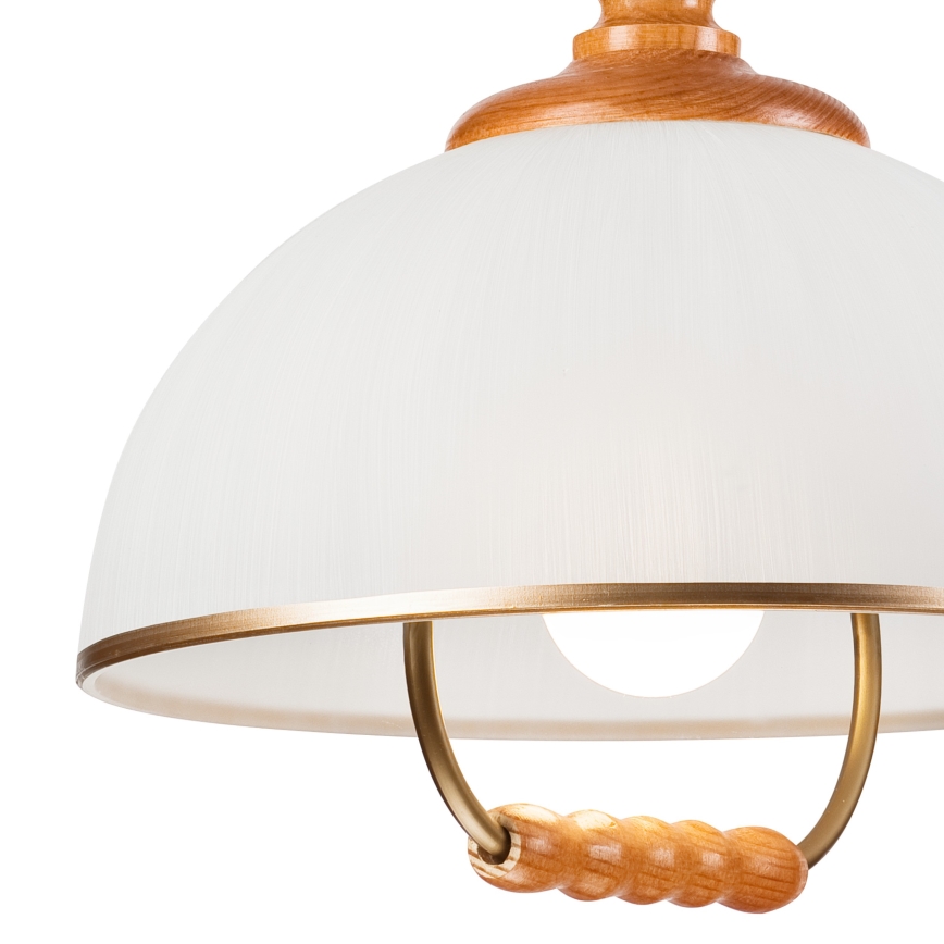Lámpara de araña ajustable RAMONA 1xE27/60W/230V beige/marrón/pino