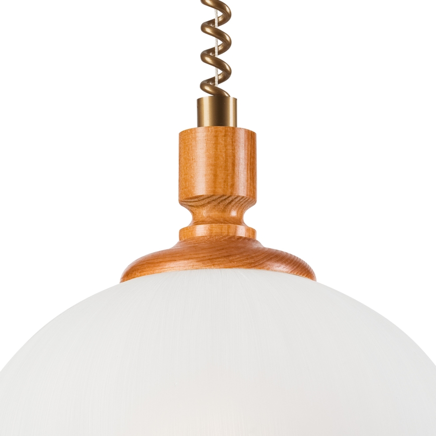 Lámpara de araña ajustable RAMONA 1xE27/60W/230V beige/marrón/pino