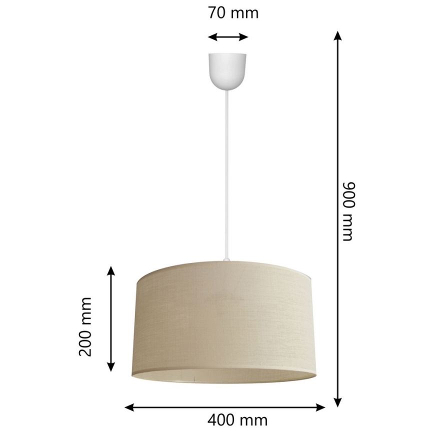 Lámpara de araña ALBA 1xE27/15W/230V d. 40 cm beige