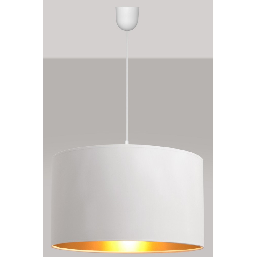 Lámpara de araña ALBA 1xE27/15W/230V d. 45 cm blanco/dorado