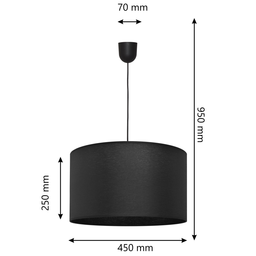 Lámpara de araña ALBA 1xE27/15W/230V d. 45 cm negro