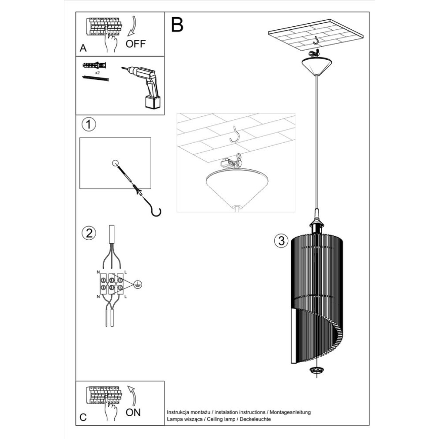 Lámpara de araña ALEXIA 1xE27/60W/230V