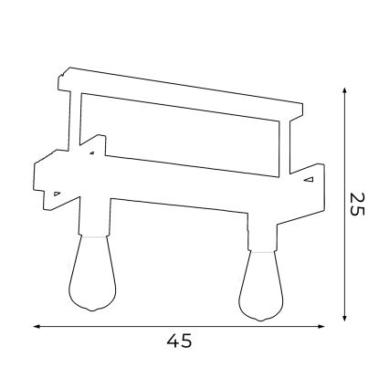 Lámpara de araña colgante HARD 2xE27/60W/230V
